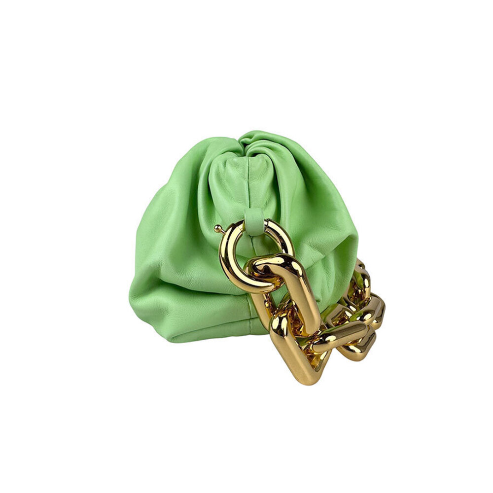 Bottega Veneta The Shoulder Chain Pouch Leather Green Bag